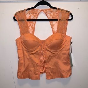 Corset top with lace back